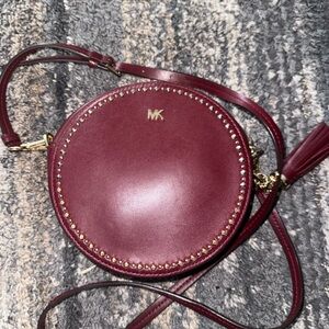 Michael Kors Burgundy Round Crossbody Bag